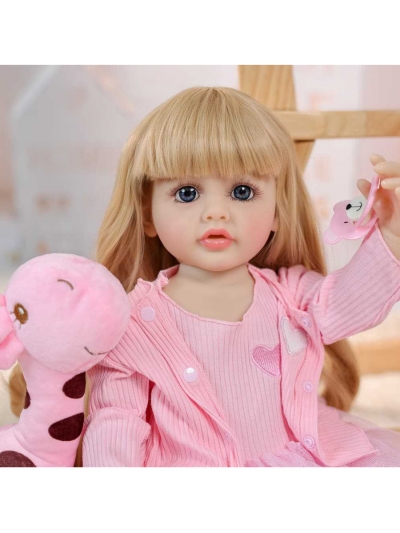 Говорящая силиконовая кукла Реборн девочка Ханна, 55 см-2
