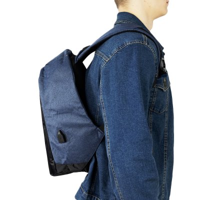 Рюкзак антивор SmartBag с USB кабелем, синий-3